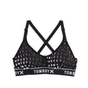 TomboyX Prism Scoop Bralette Black and White Moon Phase
